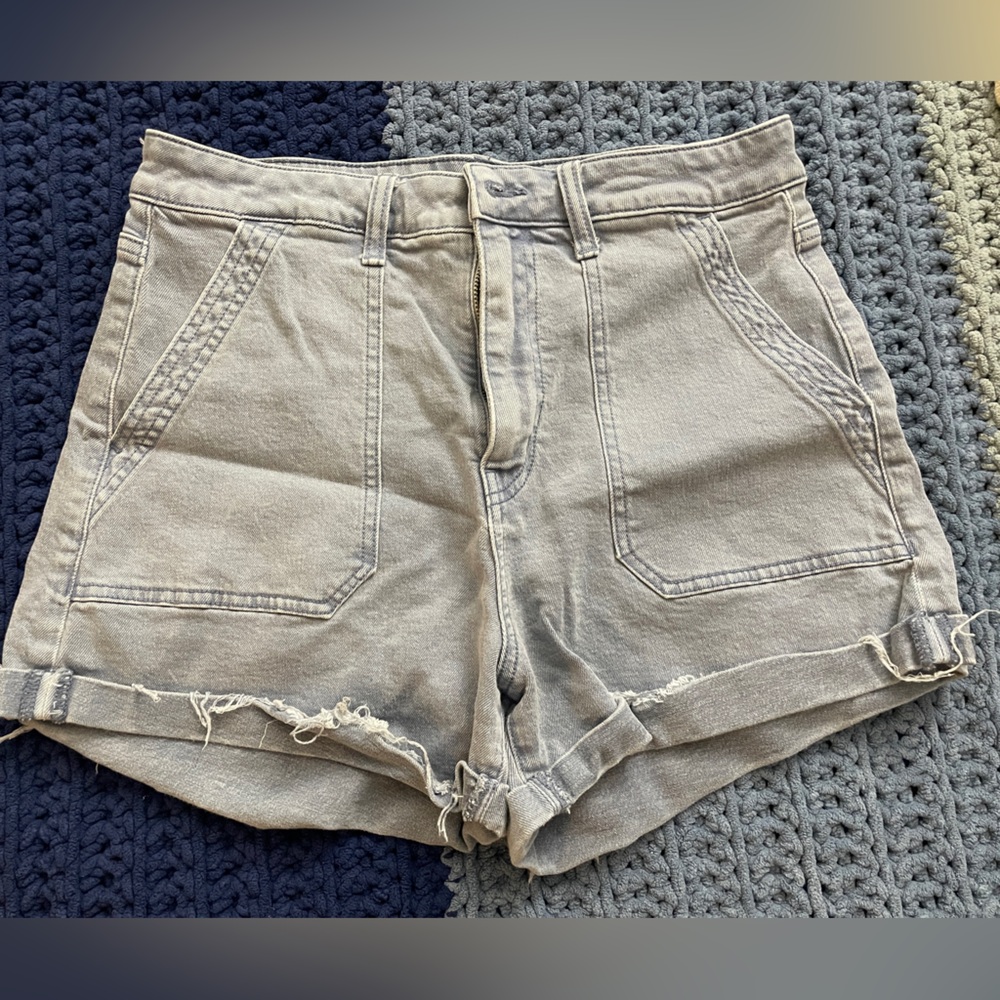 American Eagle Stretch High Waisted Lavender Carpenter Shorts